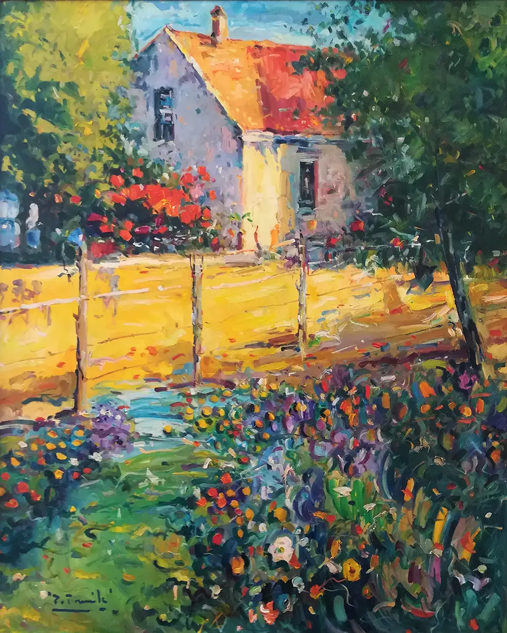 Obra titulada «Contraluz de colores» de Pedro Fraile