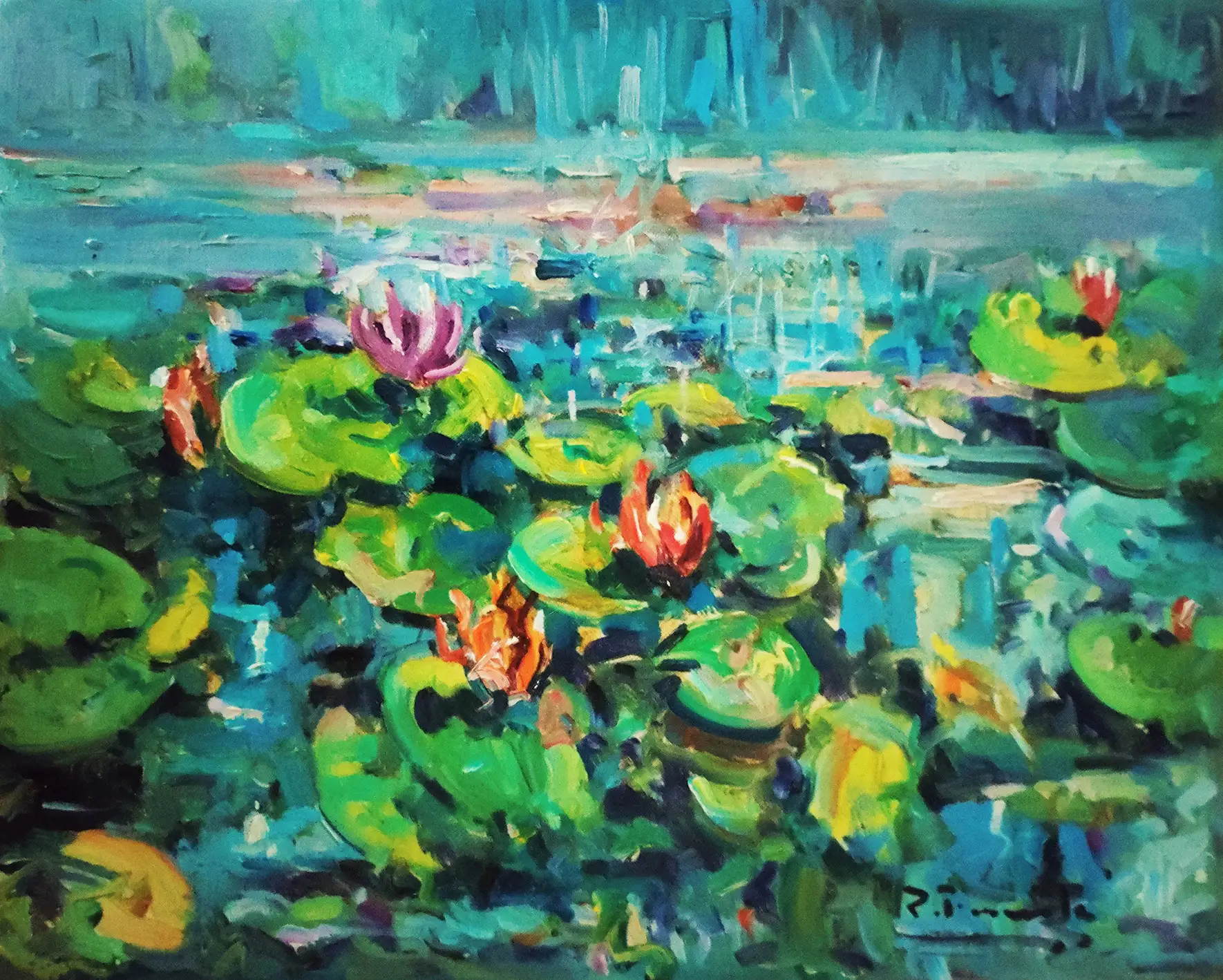 Obra titulada «Nenúfares» de Pedro Fraile