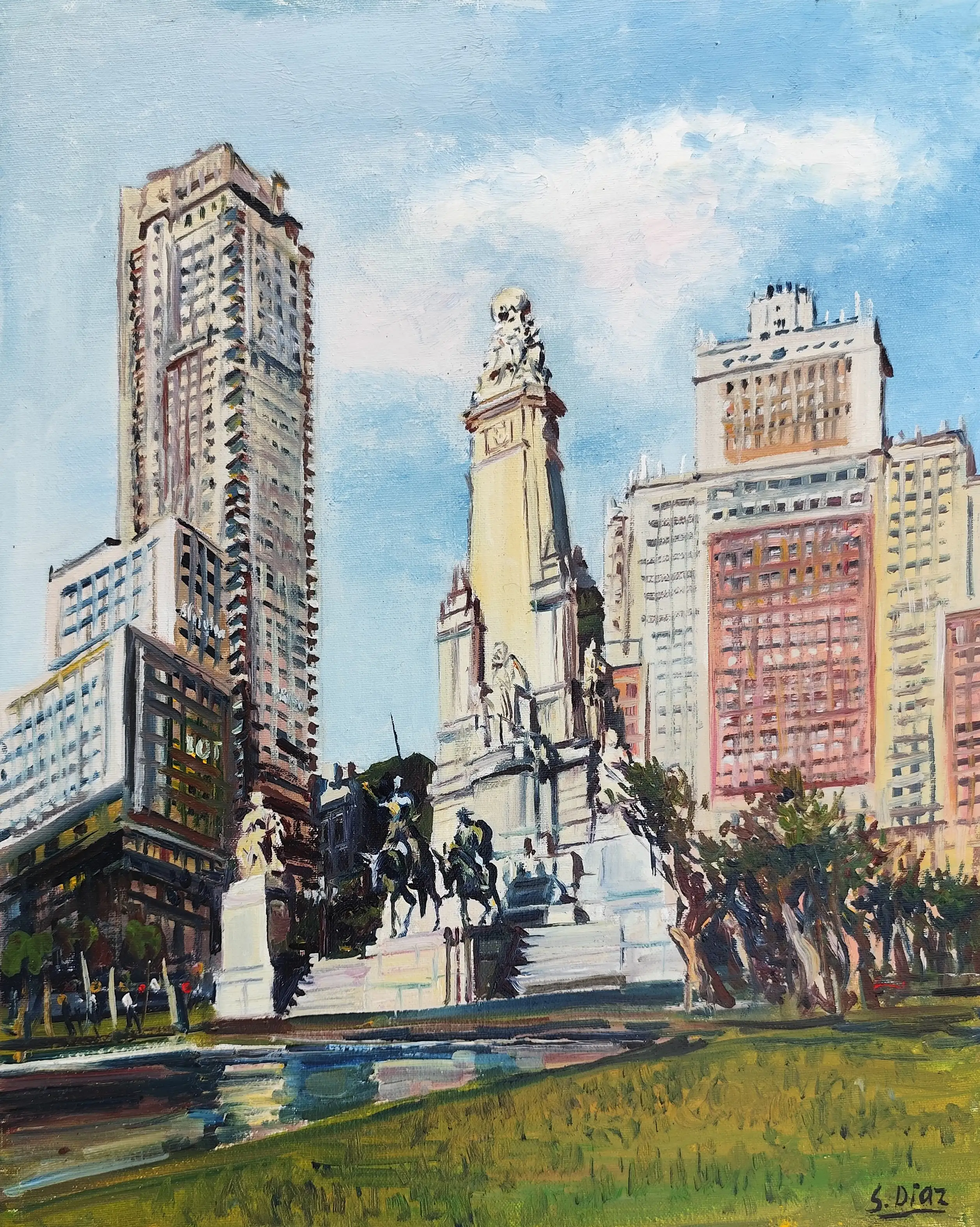 Obra titulada «Plaza de España» de Santiago Diaz