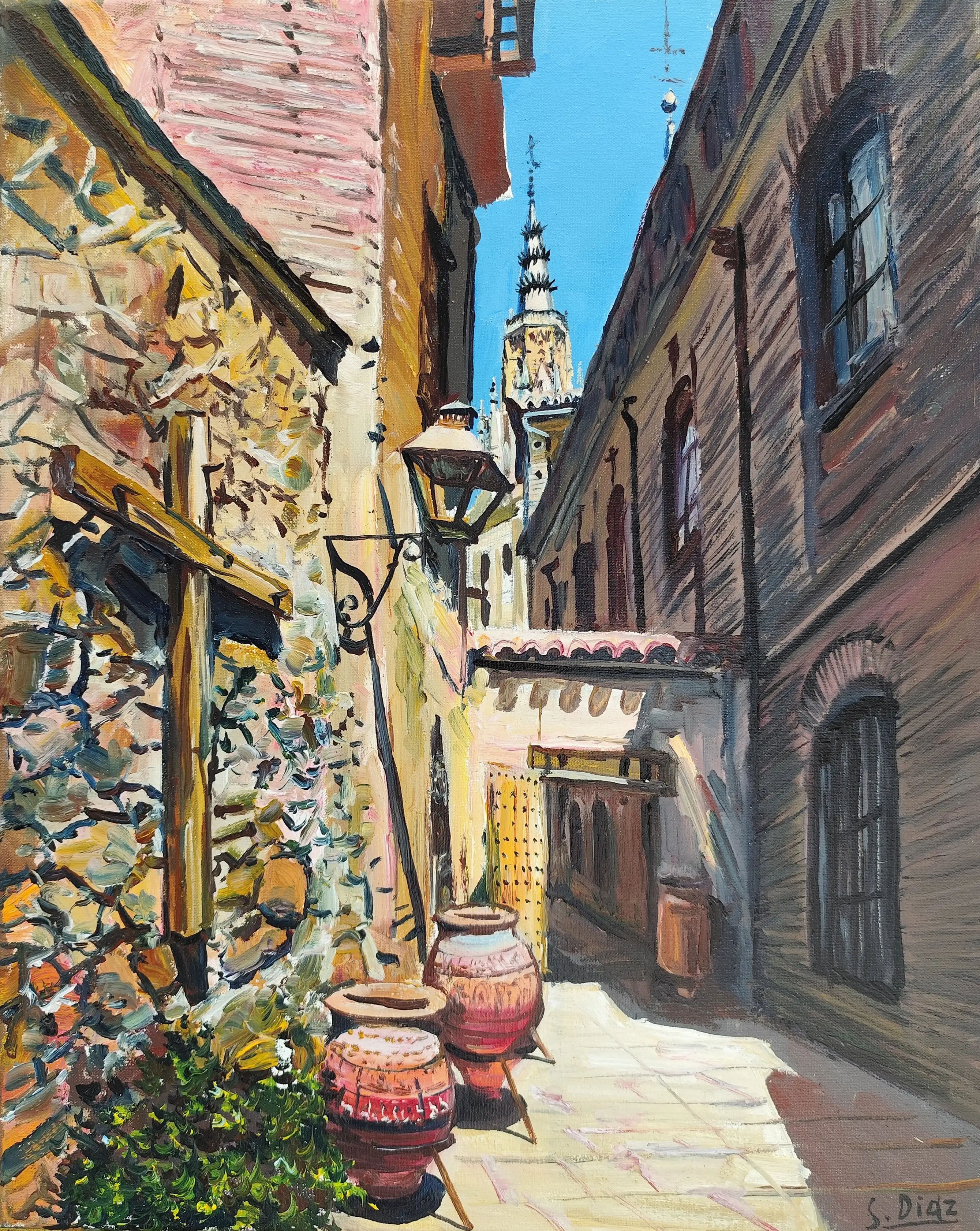Obra titulada «Calle de Toledo» de Santiago Diaz