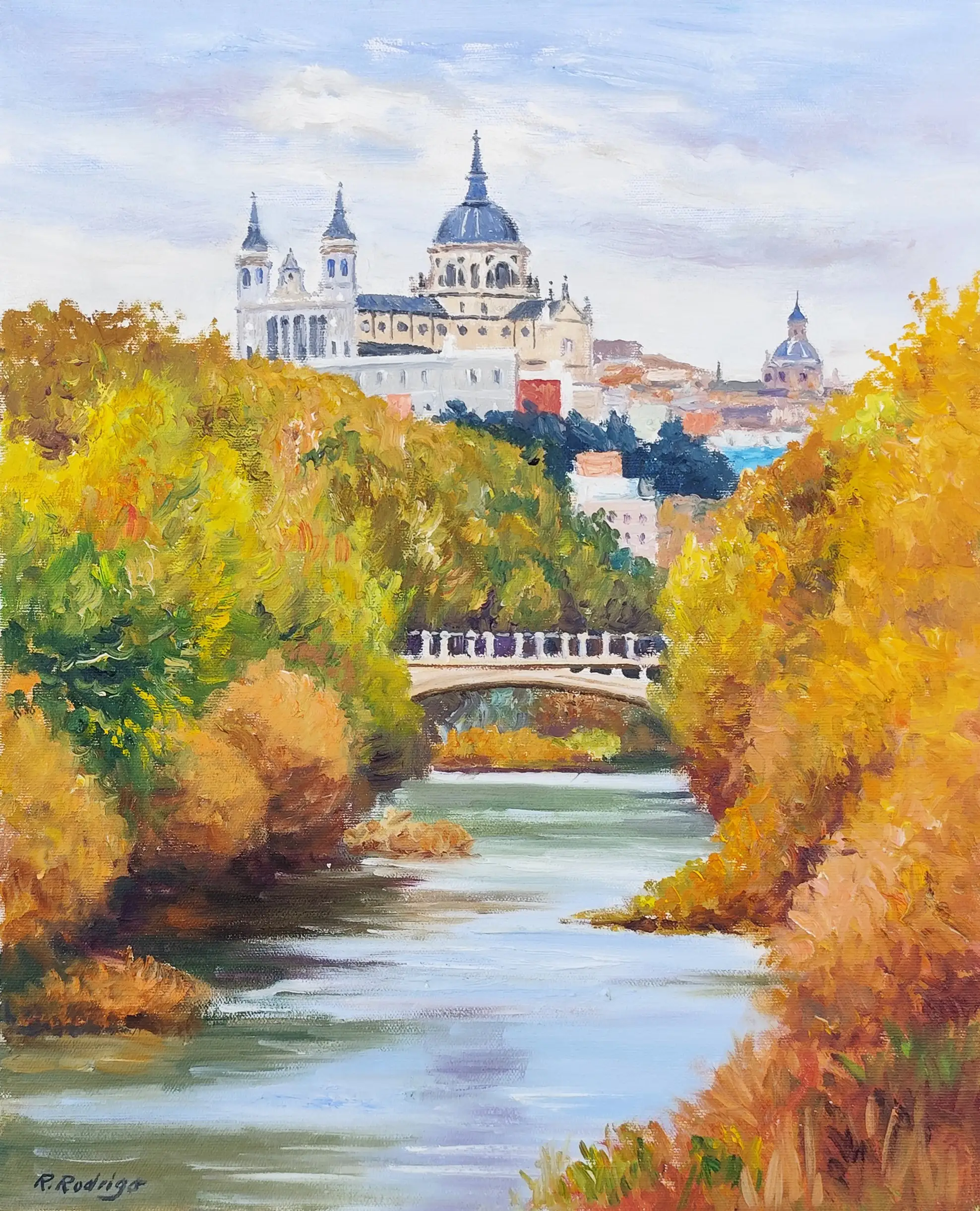 Obra titulada «Madrid desde el río» de Ramos Rodrigo