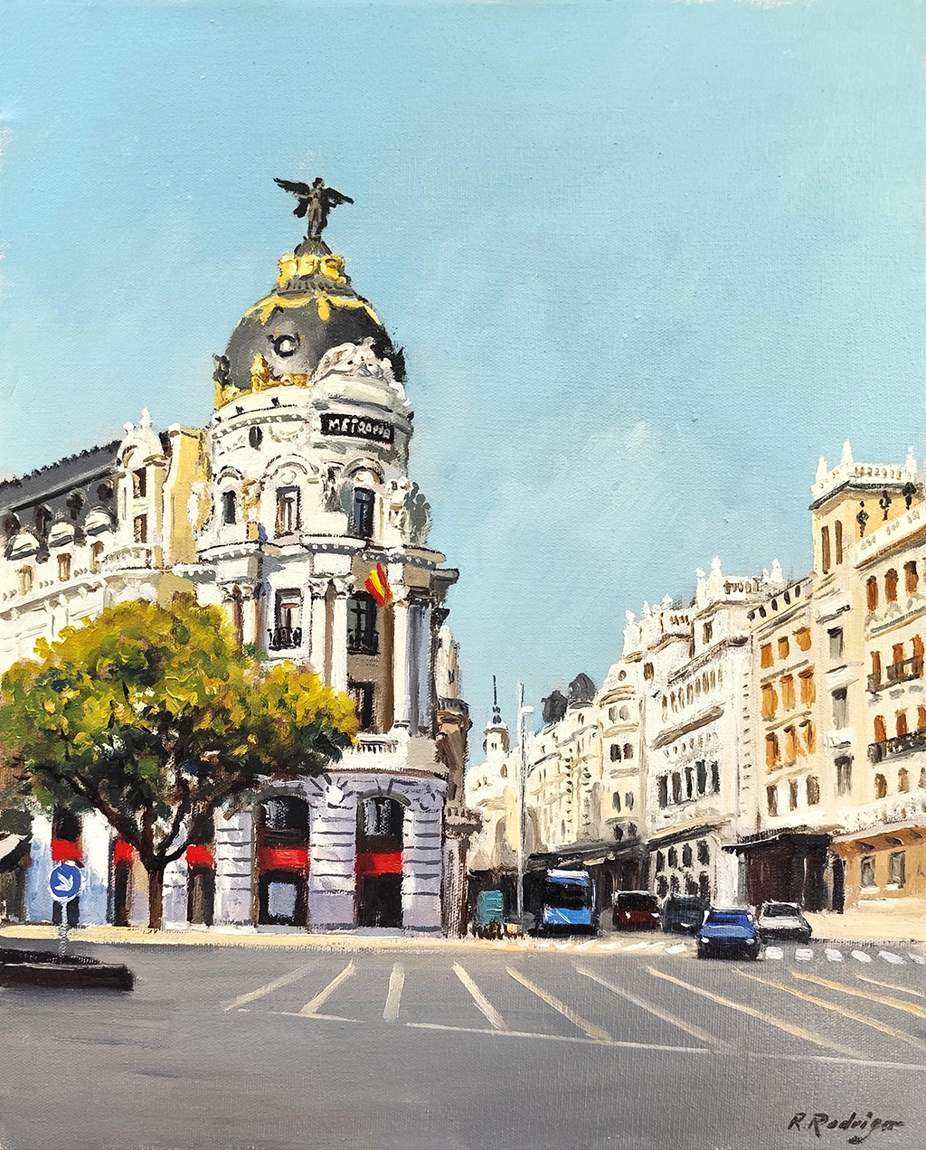 Mockup de la obra «Gran Vía de Madrid» de Ramos Rodrigo