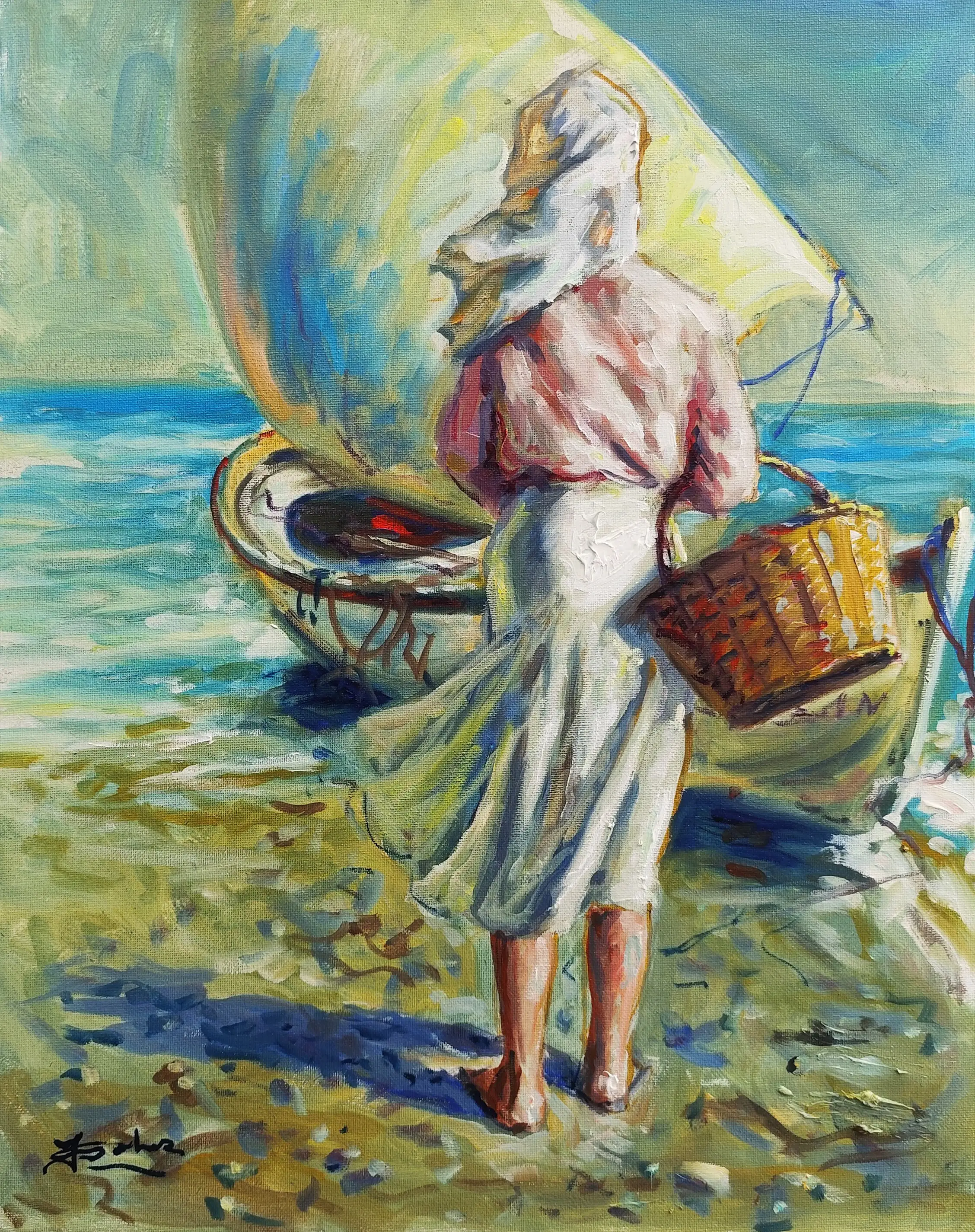 Obra titulada «Pescadora» de Juan Soler