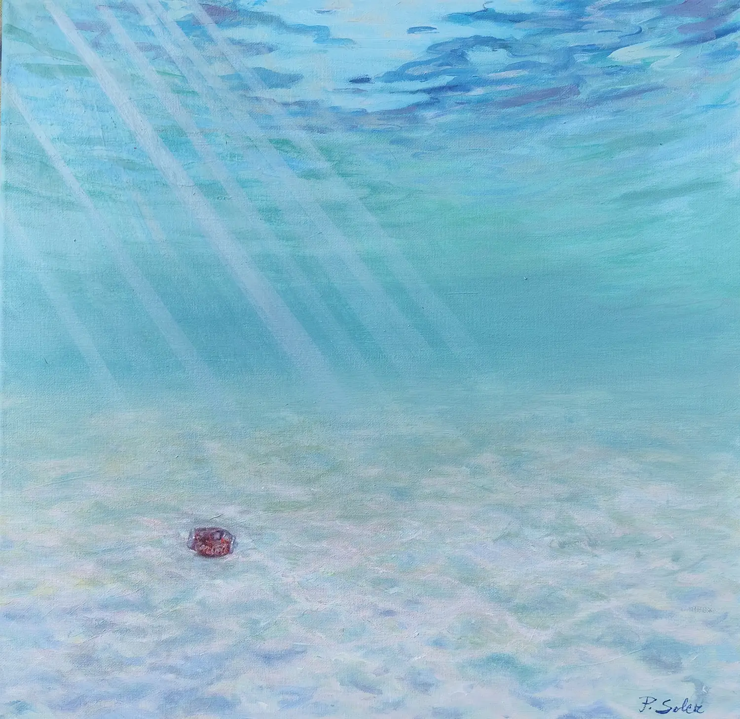 Mockup de la obra «Coca cola en el mar» de Juanin Soler