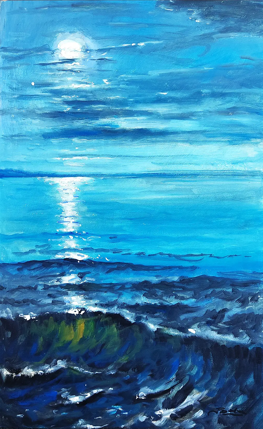 Mockup de la obra «Atardecer en el Mediterráneo» de Juan Soler