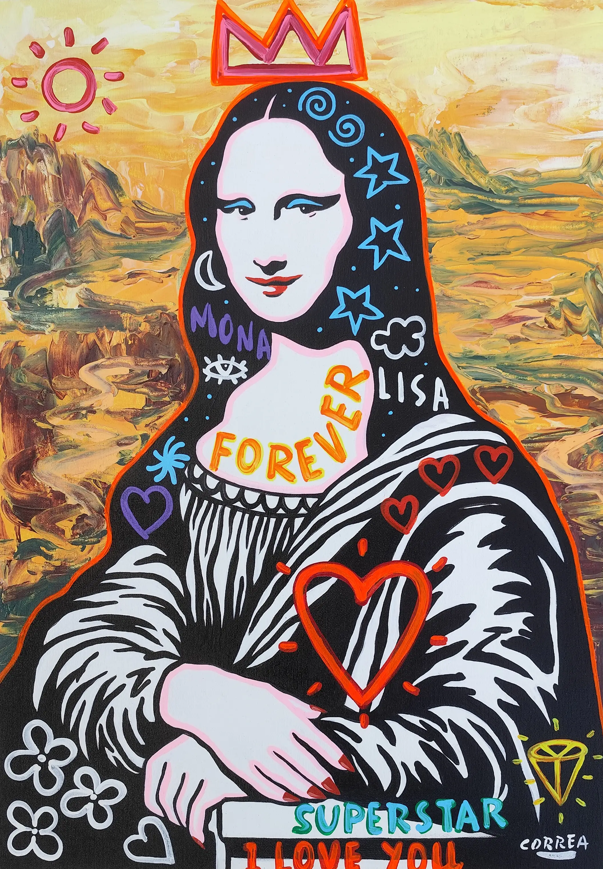 Mockup de la obra «Gioconda Forever Pop Art» de Manuel Correa