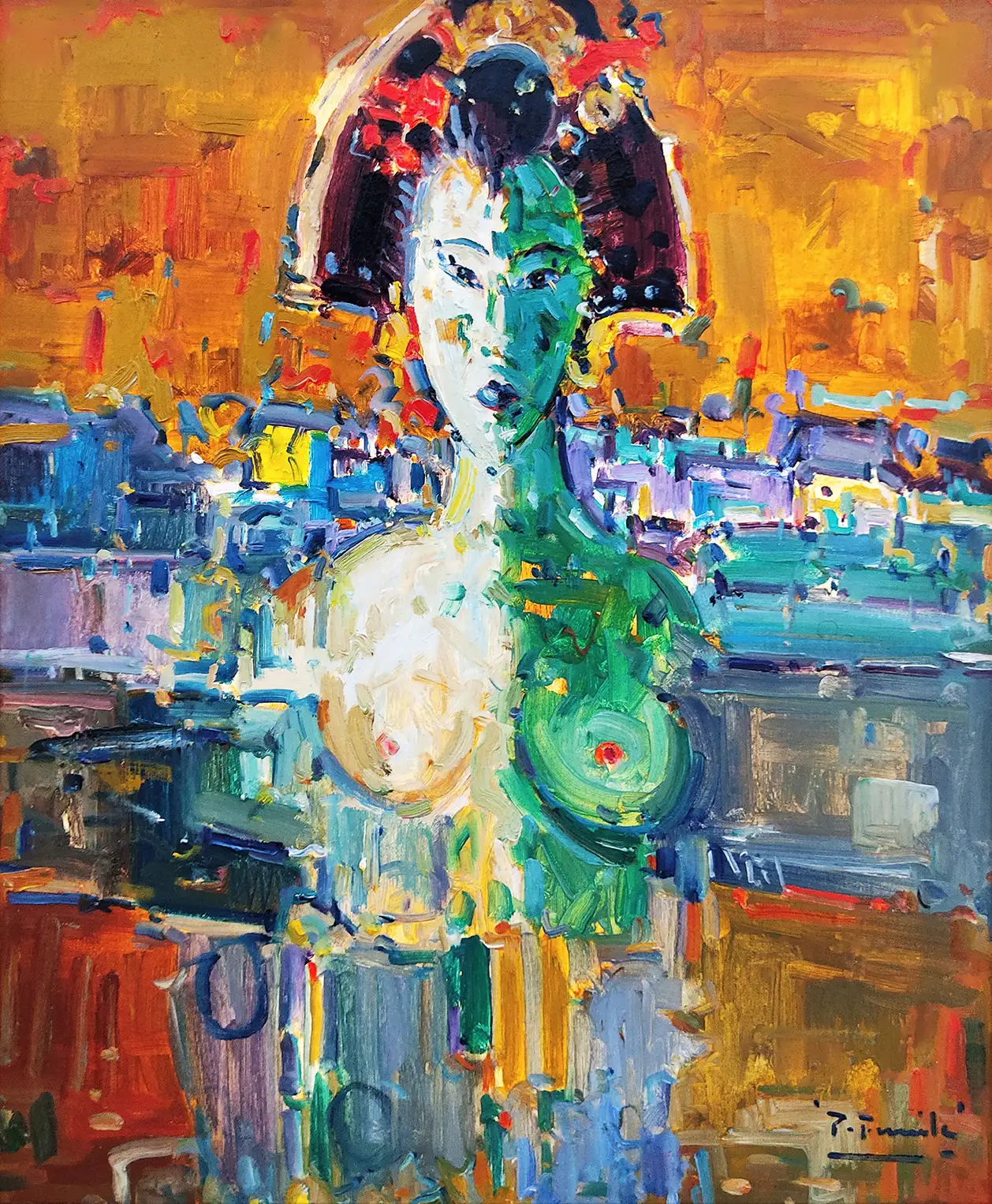 Obra titulada «Cara y paisaje de Extremadura» de Pedro Fraile