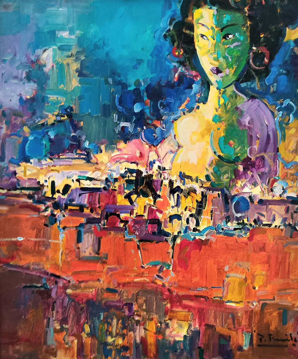 Obra titulada «Cara y paisaje de Andalucía» de Pedro Fraile