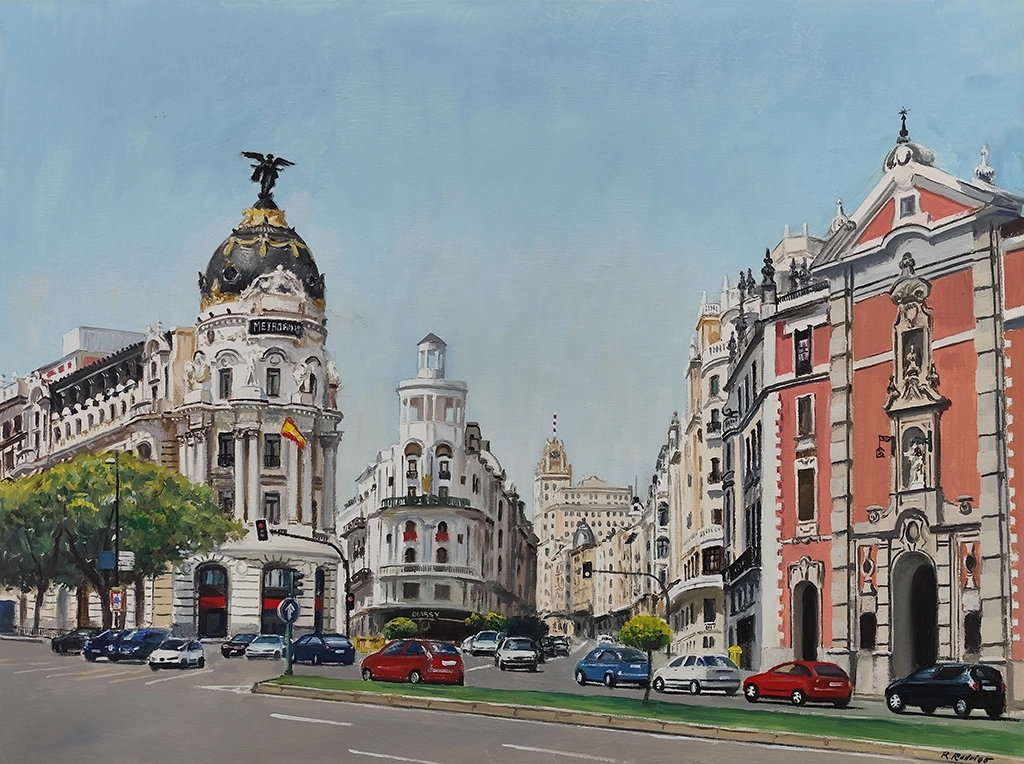 Obra titulada «Gran Vía de Madrid» de Ramos Rodrigo