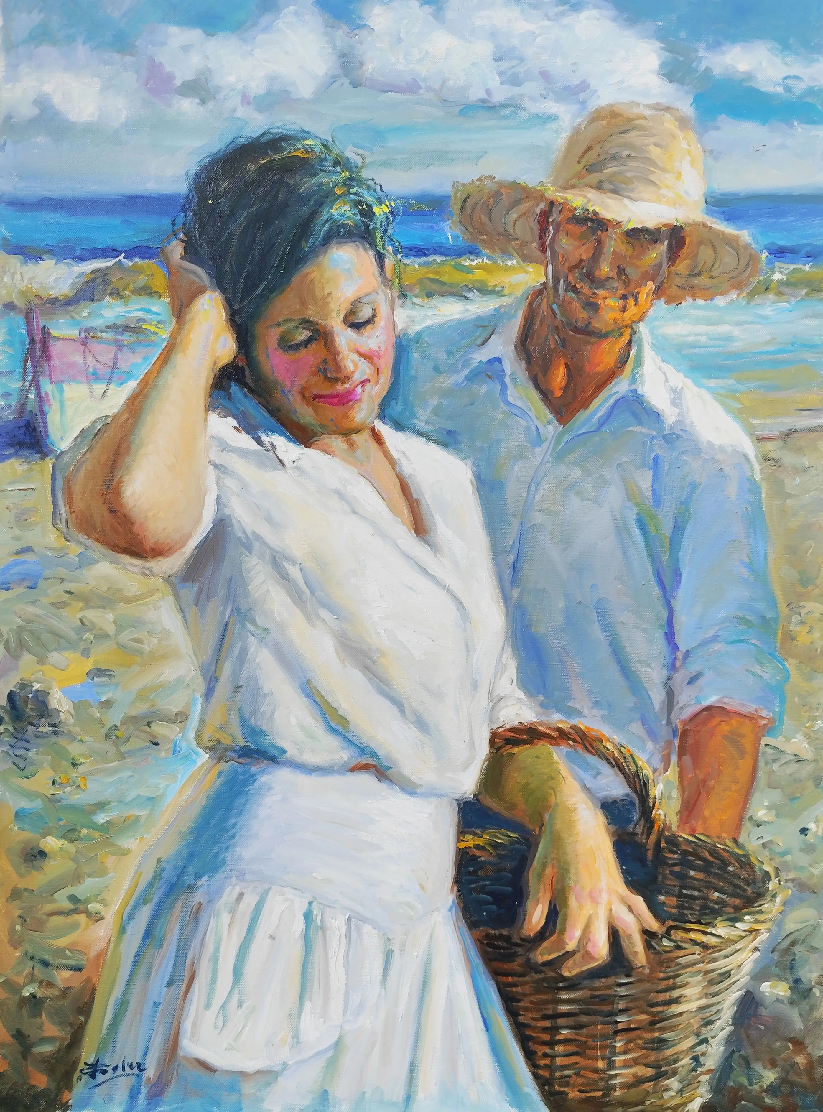 Obra titulada «Pareja de pescadores» de Juan Soler