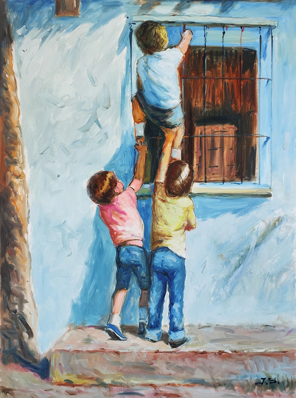 Mockup de la obra «Los 3 niños» de Juan Soler