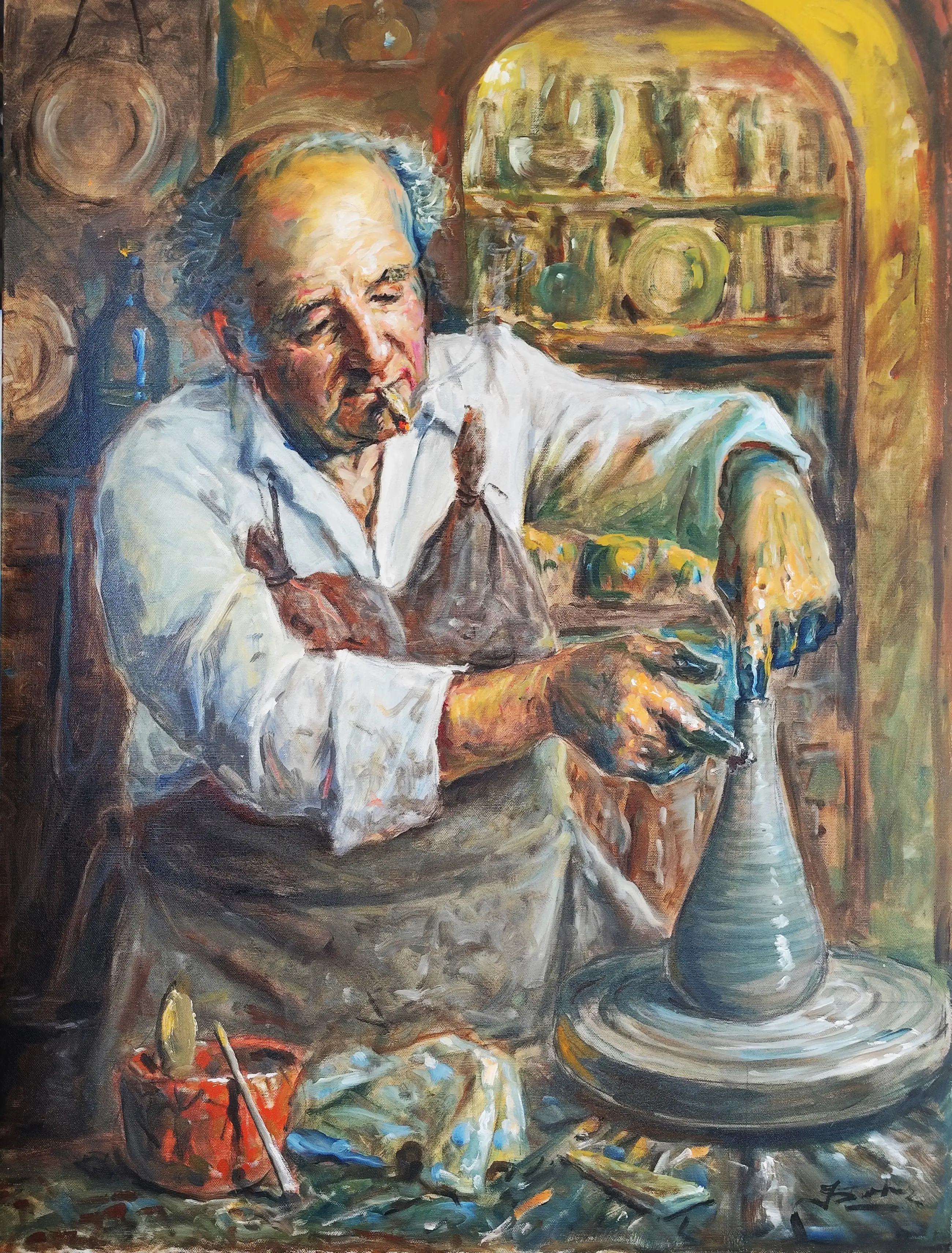 Obra titulada «Alfarero» de Juan Soler