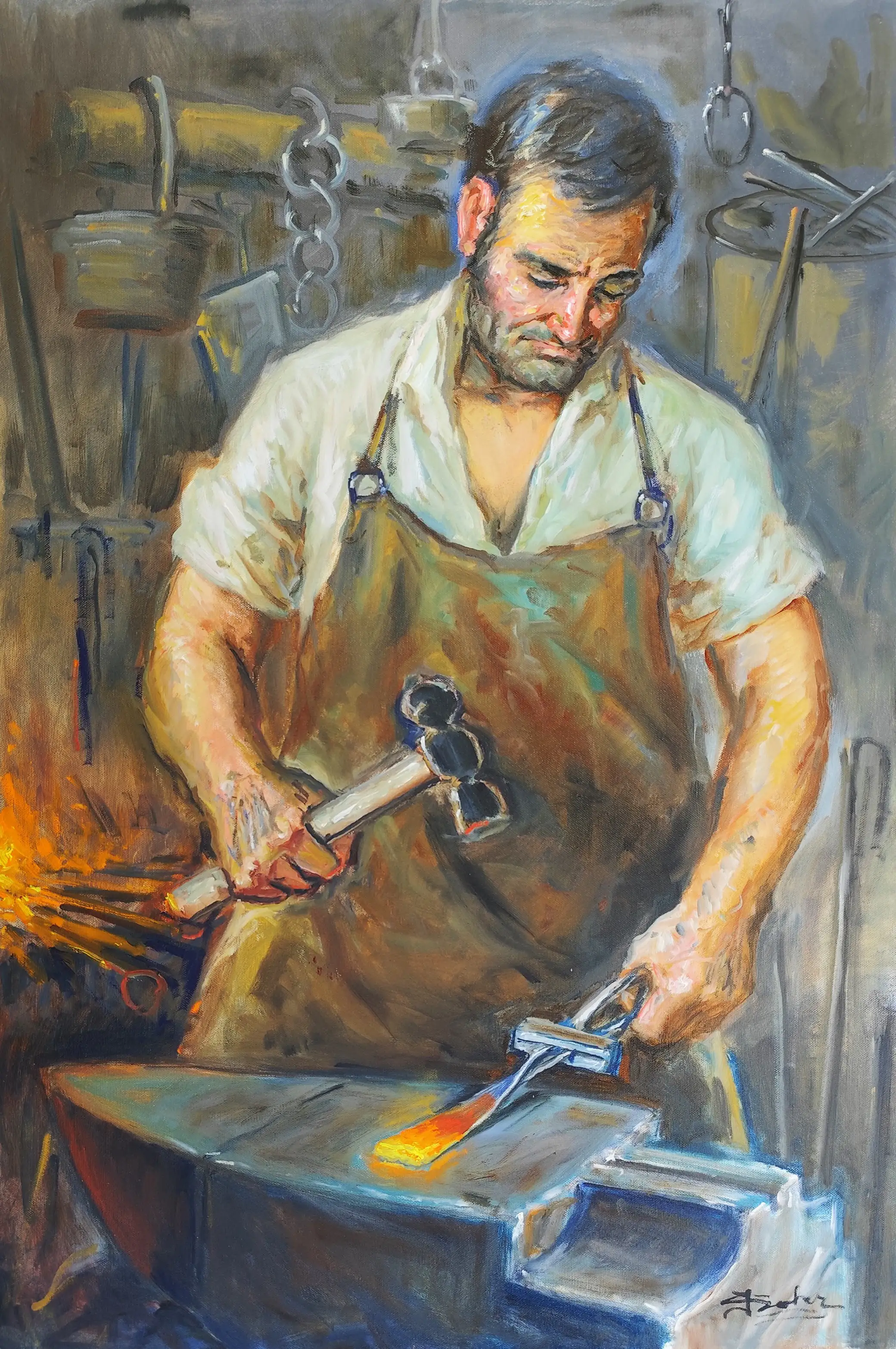 Obra titulada «El herrero» de Juan Soler