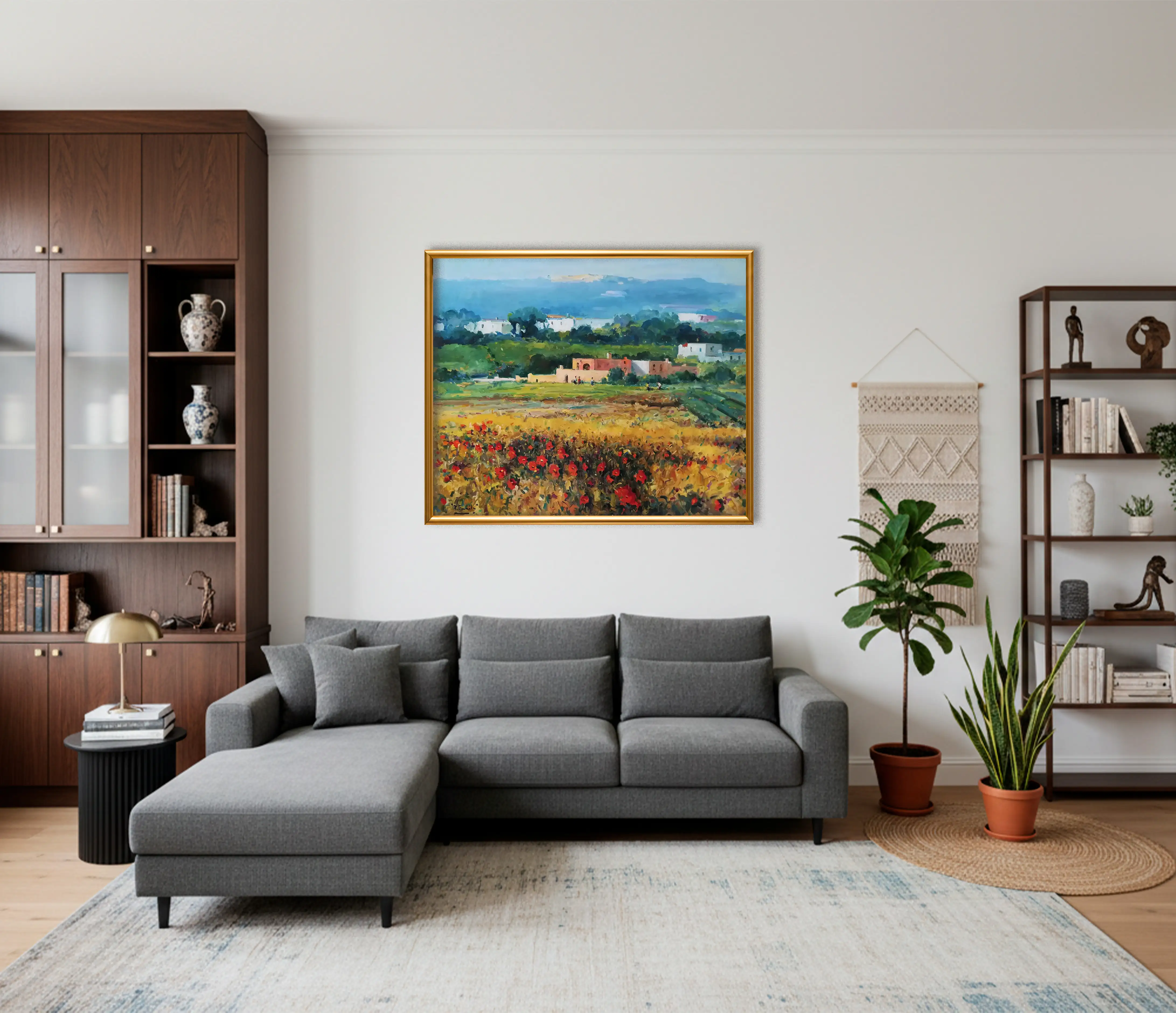 Mockup de la obra «Pueblo y paisaje de Almería» de Pedro Fraile