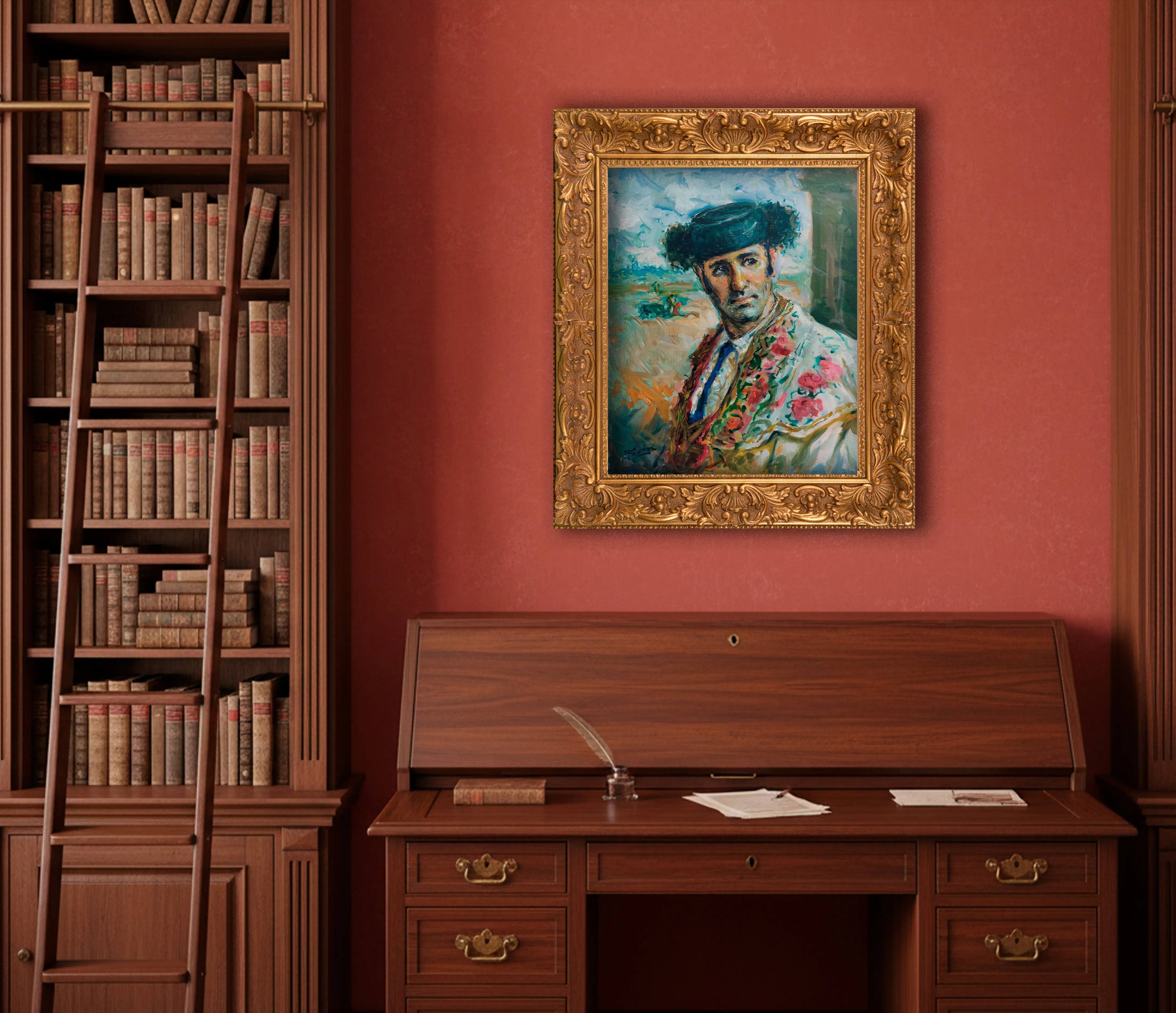 Mockup de la obra «Retrato de un torero» de Juan Soler