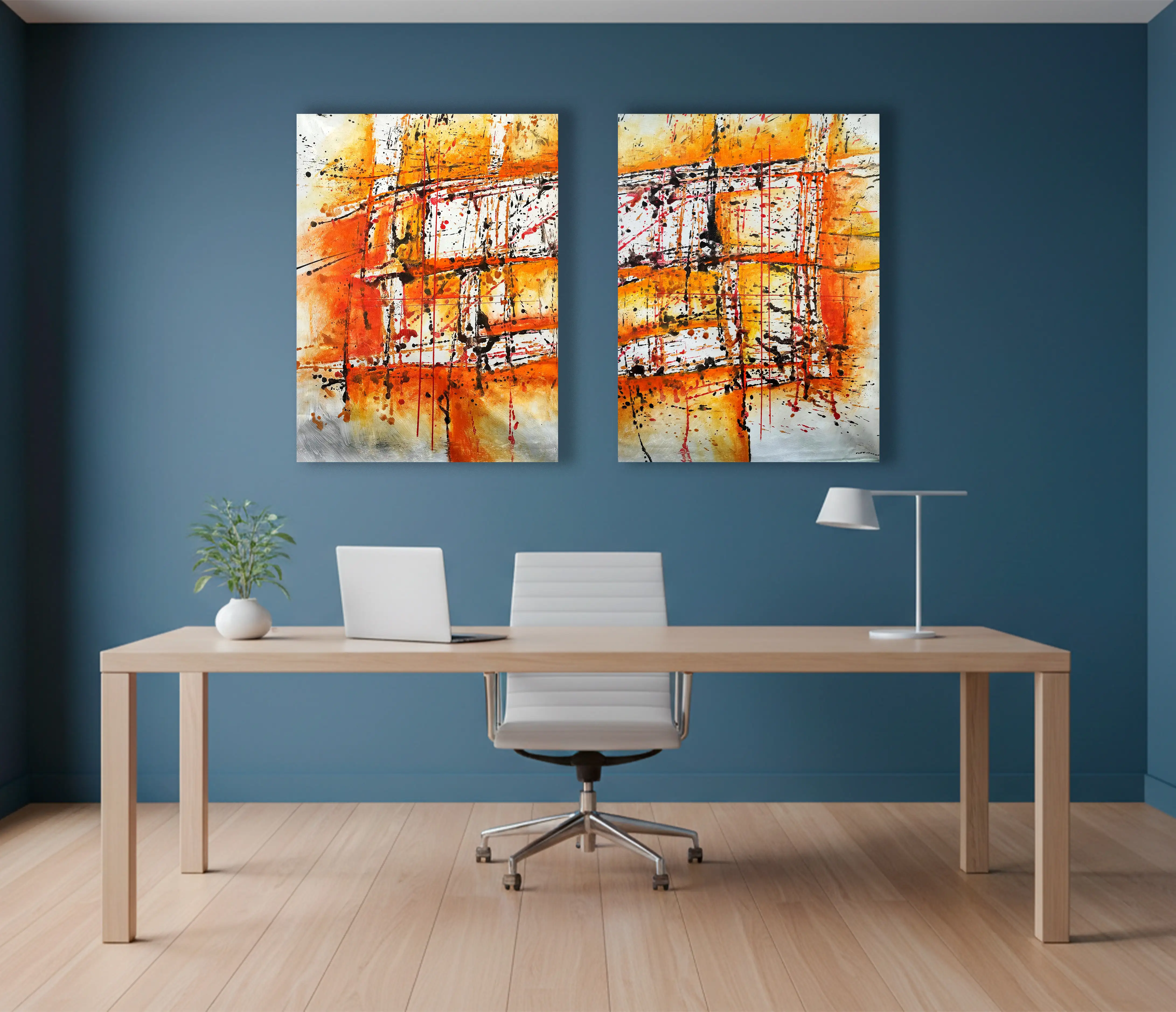 Mockup de la obra «Cuadrangular dinámico» de Pablo Grande Quejigo