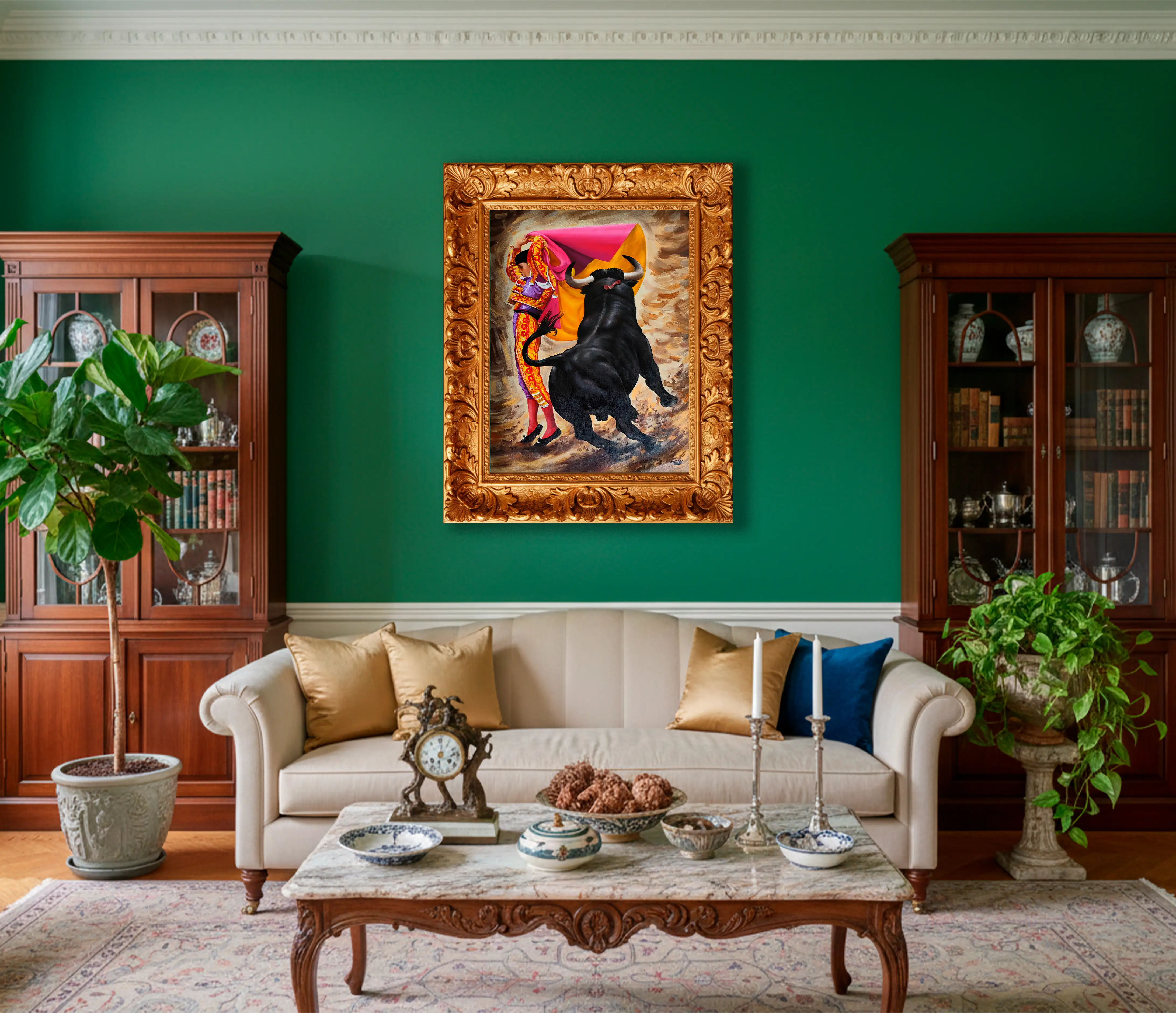 Mockup de la obra «Torero» de Manuel Correa